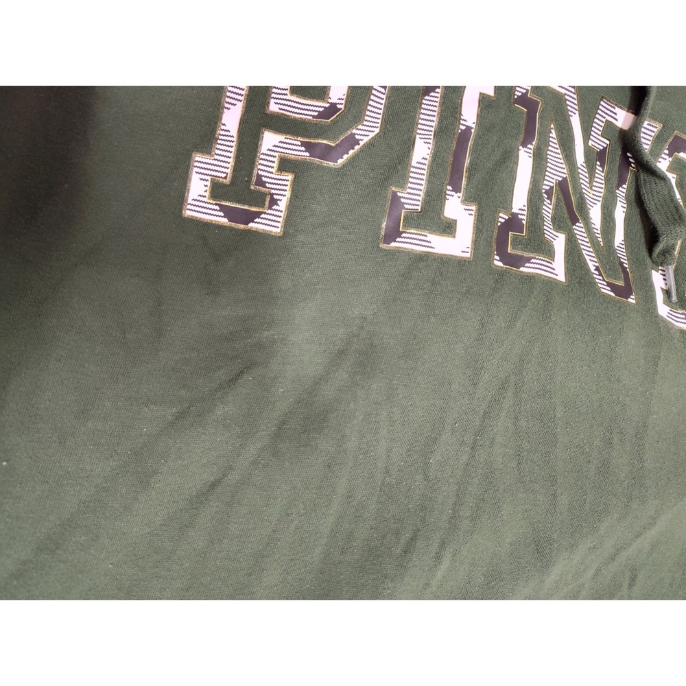 PINK Victoria's Secret Green Graphic Pullover Hoodie Sweatshirt XL 1699 - Picture 9 of 10